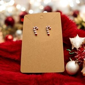 Candy Cane Holiday Festive Stud Earrings